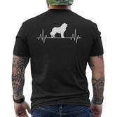 Landseer Heartbeat Ecg Dog T-Shirt mit Rückendruck