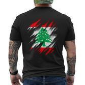 Lebanese Flag S T-Shirt mit Rückendruck