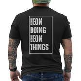 Leon Doing Leon Things Lustigerorname Geburtstag T-Shirt mit Rückendruck
