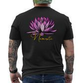 Lotusblüte Namaste Schwarzes Kurzärmliges Herren-T-Kurzärmliges Herren-T-Shirt, Entspannendes Yoga-Motiv Tee