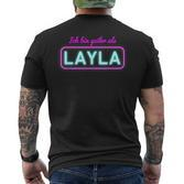 Mallorca Ich Bin Geiler Als Layla Malle T-Shirt mit Rückendruck