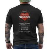 Mein Papa Ist Bei Der Feuerwehrpapa T-Shirt mit Rückendruck
