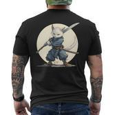 Ninja Katze Mit Großem Schwert T-Shirt mit Rückendruck