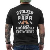 Papa Von Zwillingen 2024 Saying Proud Twin Papa 2024 T-Shirt mit Rückendruck
