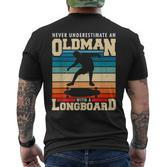 Retro Longboarder Longboard T-Shirt mit Rückendruck