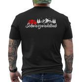Schwarzwaldbub Berge Bollenhut T-Shirt mit Rückendruck