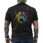 Splash Drum Kit Music Drummer For Drummers T-Shirt mit Rückendruck