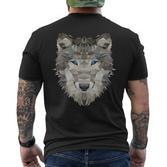 Wolf Polygon Dog T-Shirt mit Rückendruck