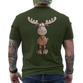 Crazy Elk I Deer Reindeer Fun Hunting Christmas Animal Motif T-Shirt mit Rückendruck