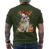 English Bulldog Christmas Dog Reindeer T-Shirt mit Rückendruck