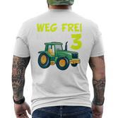 Children's 3Rd Birthday Wake Frei Ich Bin Schon 3 Jahre Traktor Trecker T-Shirt mit Rückendruck