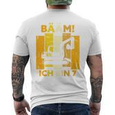 Children's Bäm Ich Bin 7 Sieben Jahre Boy 7Th Birthday Digger T-Shirt mit Rückendruck
