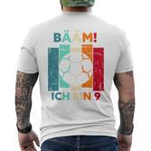 Children's Bäm Ich Bin 9 Neun Jahre Junge 9Th Birthday Football T-Shirt mit Rückendruck