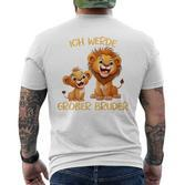 Children's Ich Werde Große Bruder Zwei Löwen Ich Werde T-Shirt mit Rückendruck