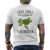 Coole Jungs Lieben Schildkröten Geschenk T-Shirt mit Rückendruck