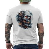 Eindringliche Steampunk-Totenkopf-Geheimnisse Inspiration Grafikdesign T-Shirt mit Rückendruck