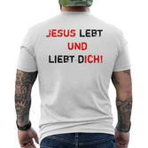 Jesus 4M3 Jesus Leben Und Liebe Dich Glaube Hope Love T-Shirt mit Rückendruck