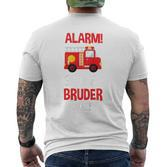 Kinder Großer Bruder 2025 Feuerwehr T-Shirt mit Rückendruck