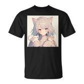 Anime- Und Katzenliebhaber Für Nager Manga Kawaii Graphic Otaku T-Shirt