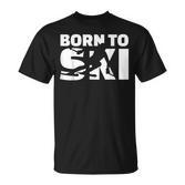 Born to Ski Schwarz T-Shirt, Pistenmotiv für Skifahrer