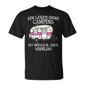 Camping-Leben Essentials T-Shirt: Camper Van Motiv, Sinnlos ohne Camping