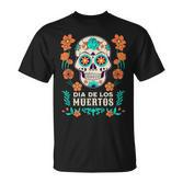 Dia De Los Muertos Mexico Sugar Skull Black S T-Shirt