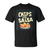 Hübsche Schale Mit Chips Und Spritziger Salsa Für Snacks Und Freunde T-Shirt