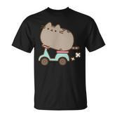 Katzen-Scooter T-Shirt, Unisex Lustiges Motiv für Herren und Damen