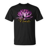 Lotusblüte Namaste Schwarzes T-Shirt, Entspannendes Yoga-Motiv Tee