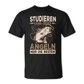 Studier Jeder Fishing Nur Die Beste Sayings Father's Day S T-Shirt