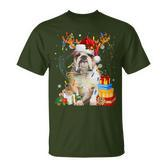 English Bulldog Christmas Dog Reindeer T-Shirt
