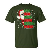 Christmas Ich Bin Nur Zum Essen Hier Santa Black T-Shirt