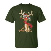 Reindeer Christmas Antlers Short Sleeve T-Shirt