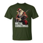 Metal Christmas Christmas Santa Guitar T-Shirt