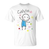 Cartoon Charakter T-Shirt für Kinder, Calvin Design mit Sternen & Glitzer
