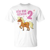 Children's Ich Bin Schon 2 Pferd Zwei Jahre Pony 2 Geburtstag T-Shirt