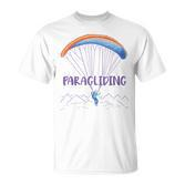 Paraglider Text Auf Parachute Mit Paraglider Flies In Gray T-Shirt