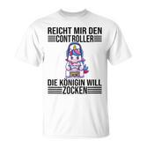 Ps5 Console Gamer Zocken Reichmir Den Controller Queen Going T-Shirt