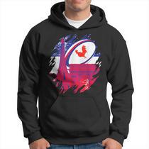 Sweat à Capuche Programme De Jour Rugby - Maillot XV France - Cadeau Idéal Pour Fans De Rugby