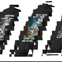 Alpha Wolf Meme Human By Chance American Flag Usa Sweatshirt