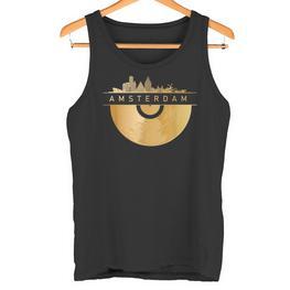 Amsterdam Skyline Musik Schallplatte Djintage Amsterdam Tank Top - Seseable