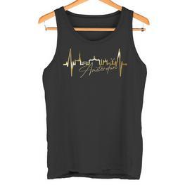 Amsterdam Skyline Netherlands Heartbeat Fan I Love Holland Tank Top - Seseable