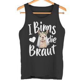 I Bims Die Die Braut Hochzeit Motiv Lama Alpaka Jga Party Tank Top - Seseable