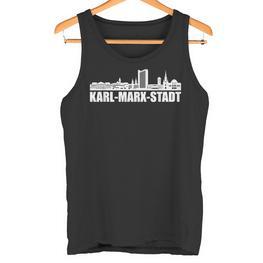 Chemnitz Karl-Marx City Skyline Nischel Idea Tank Top - Seseable