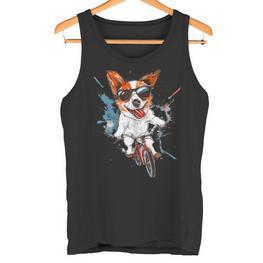 Hund Fahrrad Reiten I Lustiger Hund Auf Dem Fahrrad Hundeliebhaber Tank Top - Seseable