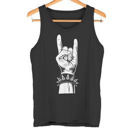 Teufelsgruß French Friesfork Metalhand & Roll Rocker Tank Top - Seseable