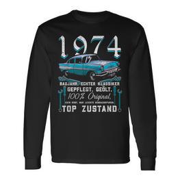 1974 Jahrgang Mann Frau 50 Years 50Th Oldtimer Langarmshirts - Seseable