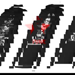 Alpunka Punk Alpaca Lama Punk Rock Rocker Anarchy Langarmshirts - Seseable