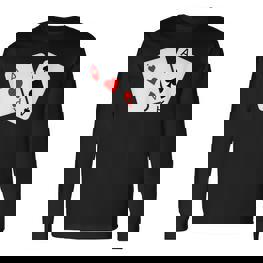 Card Game Spades And Heart As Cards For Skat And Poker Langarmshirts - Seseable