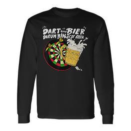 With Dart And Bier Dum Bin Ich Hier Dart Langarmshirts - Seseable